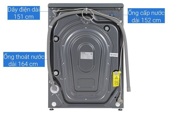 Máy Giặt Sấy Toshiba Inverter Giặt 10,5 Kg - Sấy 7 Kg TWD-T25BZU115MWV(MG)